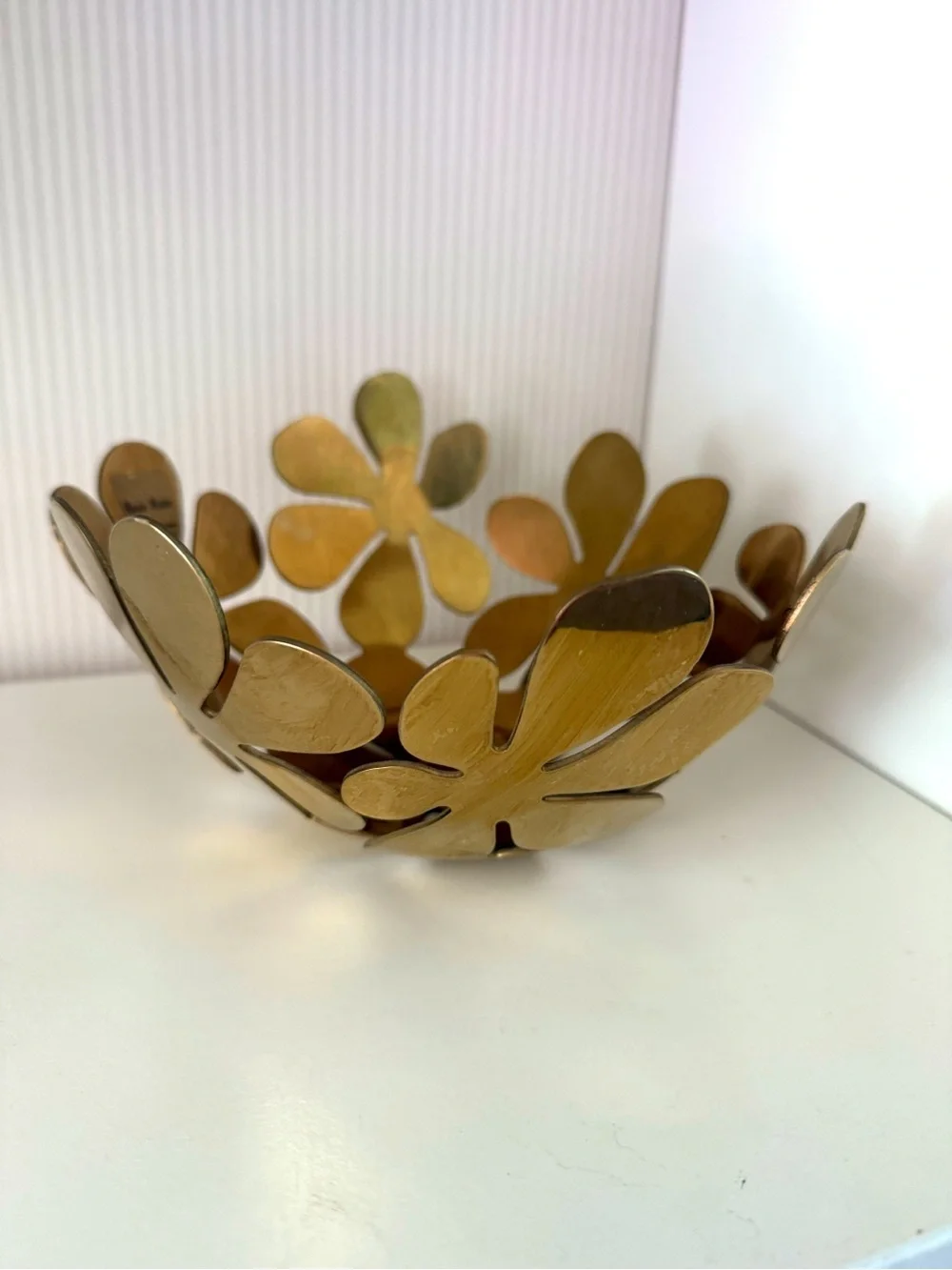 IKEA | Stockholm Monika Mulder Gold Brass Flower Bowl 8” Retro Funky Home Decor